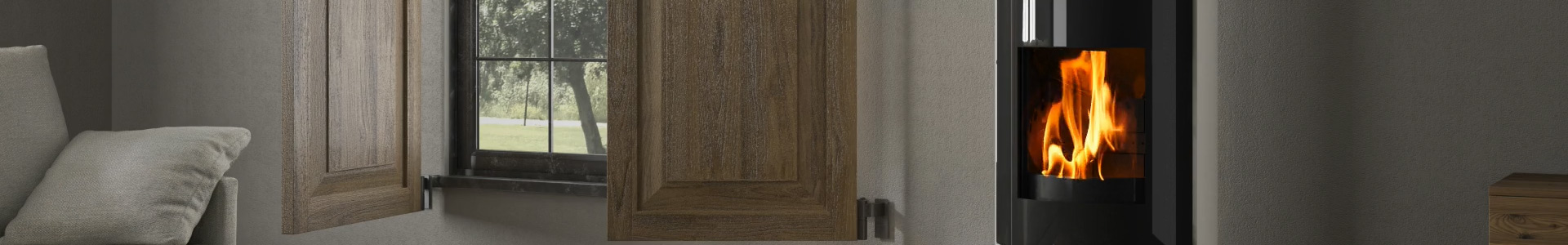 Poêle à bois design installé dans un intérieur chaleureux à Dax